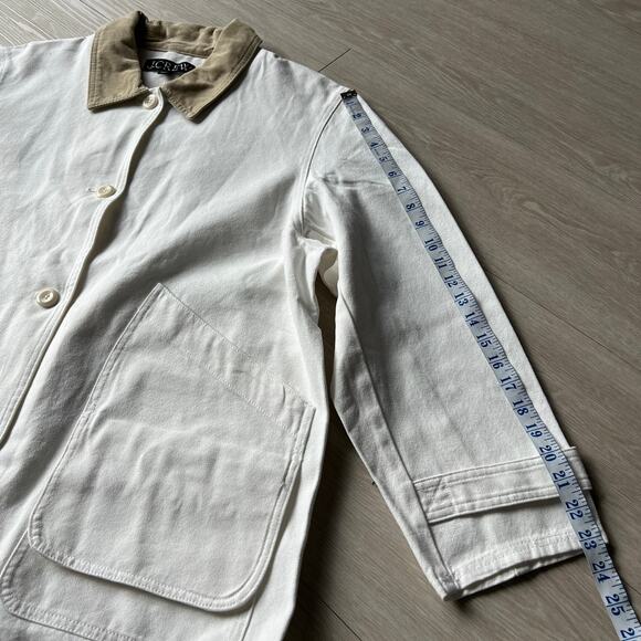 J Crew Barn Jacket In Canvas Womens XL White Tiny Flaw - Picture 8 of 16